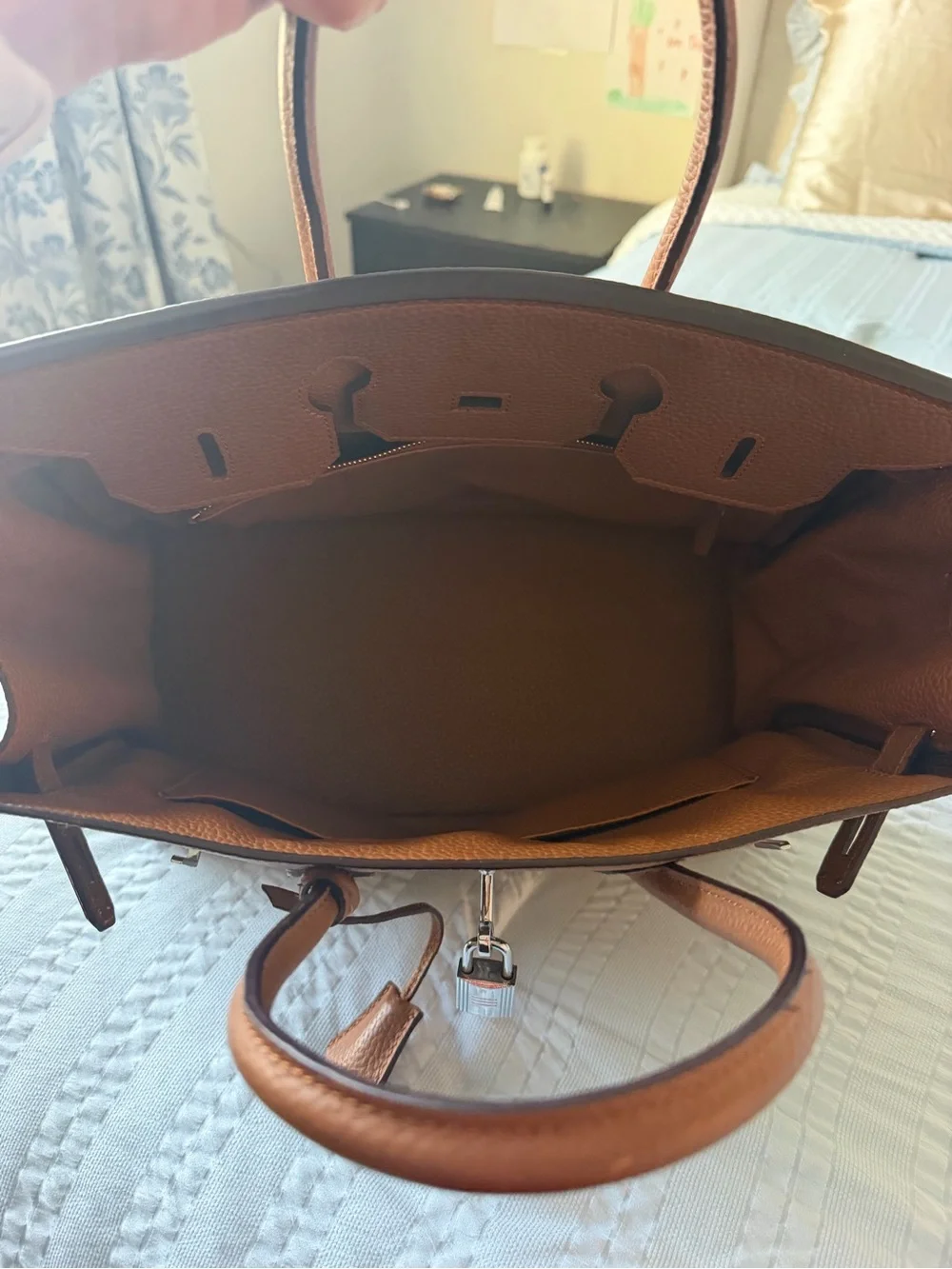 Classic Brown Leather Tote Handbag